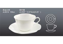 JL0597JL0619荷葉碟荷邊口杯